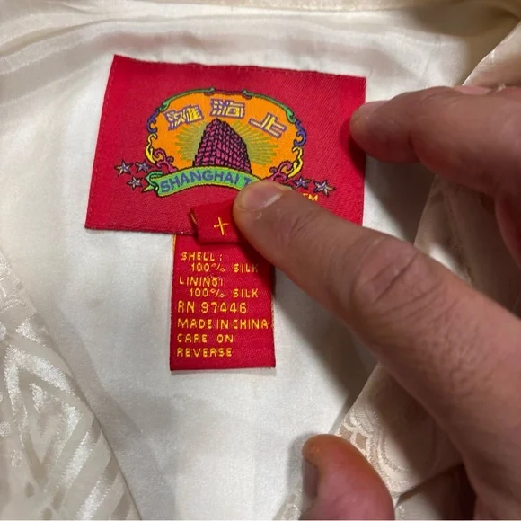 SHANGHAI TANG WHITE  SILK LINING WOMENS JACKET SIZE US 10 - Picture 7 of 8